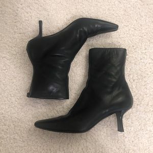 Prada Black Leather Ankle Boots 38.5 8.5